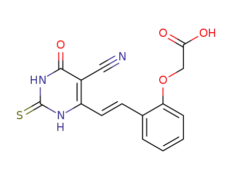 (E)-2-(2-(2-(5-cyano-6-oxo-2-thioxo-1,2,3,6-tetrahydropyrimidin-4-yl)vinyl)phenoxy)acetic acid