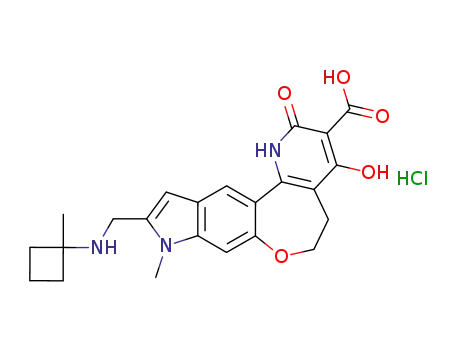 4-hydroxy-9-methyl-10-(((1-methylcyclobutyl)amino)methyl)-2-oxo-2,5,6,9-tetrahydro-1H-pyrido[2',3':4,5]oxepino[3,2-f]indole-3-carboxylic acid hydrochloride