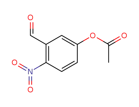 Molecular Structure of 76143-12-9 (Benzaldehyde, 5-(acetyloxy)-2-nitro-)