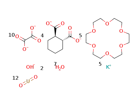 [(uranyl)10(potassium)5((1R,2R)-trans-1,2-cyclohexanedicarboxylate)4(oxalate)10(18-crown-6)5(OH)(H2O)3] tetrahydrate