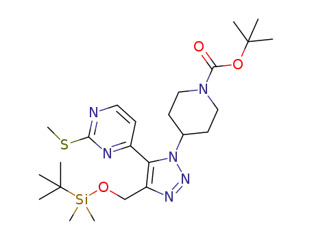 tert-butyl 4-(4-(((tert-butyldimethylsilyl)oxy)-methyl)-5-(2-(methylthio)pyrimidin-4-yl)-1H-1,2,3-triazol-1-yl)-piperidine-1-carboxylate