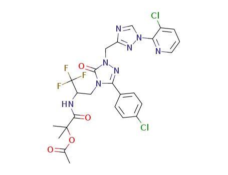 1-({3-[3-(4-chlorophenyl)-1-{[1-(3-chloropyridin-2-yl)-1H-1,2,4-triazol-3-yl]methyl}-5-oxo-4,5-dihydro-4H-1,2,4-triazol-4-yl]-1,1,1-trifluoropropan-2-yl}amino)-2-methyl-1-oxopropan-2-yl acetate