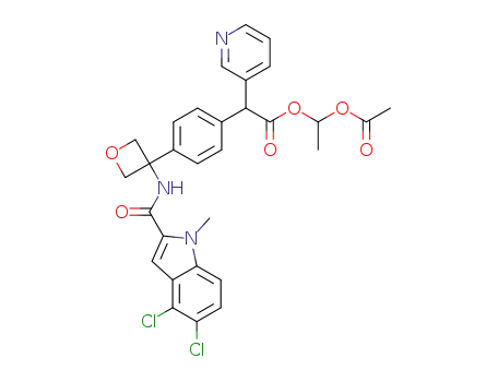 1-acetoxyethyl 2-(4-(3-(4,5-dichloro-1-methyl-1H-indole-2-carboxamido)oxetan-3-yl)phenyl)-2-(pyridin-3-yl)acetate