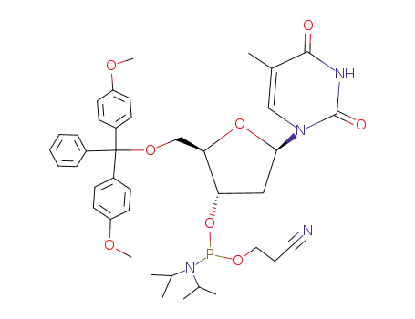 5'-O-(4,4'-dimethoxytrityl)-2'-deoxythymidine-3'-O-[O-(2-cyanoethyl)-N,N'-diisopropylphosphoramidite]