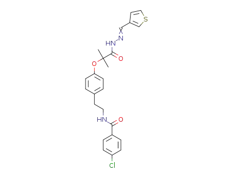 4-chloro-N-(2-{4-[1-methyl-1-(thiophene-3-ylmethylenehydrazinocarbonyl)ethoxy]phenyl}ethyl)benzamide