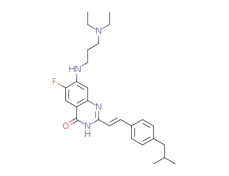(E)-7-((3-(diethylamino)propyl)amino)-6-fluoro-2-(4-isobutylstyryl)quinazolin-4(3H)-one
