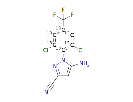 5-amino-3-cyano-1-(2,6-dichloro-4-trifluoromethyl)pyrazole-13C6