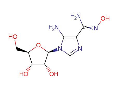 Molecular Structure of 57004-06-5 (5-amino-1-[3,4-dihydroxy-5-(hydroxymethyl)oxolan-2-yl]-N-hydroxy-imidazole-4-carboximidamide)