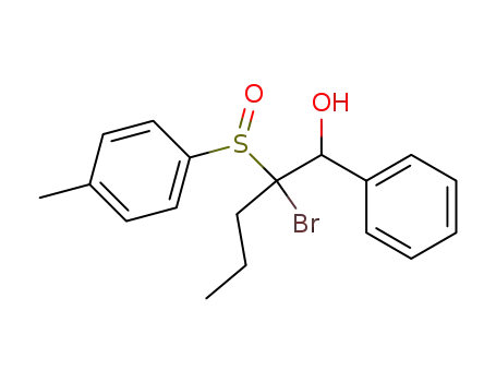 Molecular Structure of 138042-59-8 (Benzenemethanol, a-[1-bromo-1-[(4-methylphenyl)sulfinyl]butyl]-)