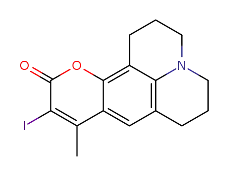 2,3,6,7-tetrahydro-9-methyl-10-iodo-1H,5H-quinolizino<9,9a,1-gh>coumarin