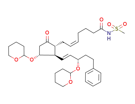 N-{(Z)-7-[(1R,2R,3R)-5-Oxo-2-[(E)-(S)-5-phenyl-3-(tetrahydro-pyran-2-yloxy)-pent-1-enyl]-3-(tetrahydro-pyran-2-yloxy)-cyclopentyl]-hept-5-enoyl}-methanesulfonamide