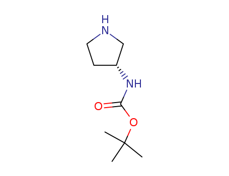 122536-77-0,(R)-3-(Boc-amino)pyrrolidine,Carbamicacid, (3R)-3-pyrrolidinyl-, 1,1-dimethylethyl ester (9CI);(3R)-(+)-3-Bocaminopyrrolidine;(3R)-(+)-3-[(tert-Butoxycarbonyl)amino]pyrrolidine;(3R)-3-(N-tert-Butoxycarbonylamino)pyrrolidine;(Pyrrolidin-3-yl)carbamic acid(R)-tert-butyl ester;(R)-(+)-3-[N-(tert-Butyloxycarbonyl)amino]pyrrolidine;(R)-(Pyrrolidin-3-yl)carbamic acid tert-butyl ester;(R)-3-(tert-Butoxycarbonylamino)pyrrolidine;(R)-Pyrrolidin-3-ylcarbamic acidtert-butyl ester;(R)-tert-Butyl (pyrrolidin-3-yl)carbamate;tert-Butyl ((3R)-pyrrolidin-3-yl)carbamate;