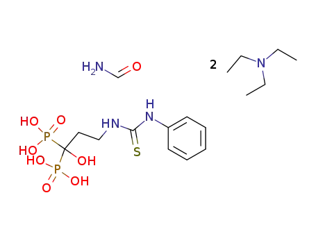 bis(triethylammonium) <1-hydroxy-3-(3-phenylthioureido)propylidene>bisphosphonate formamide