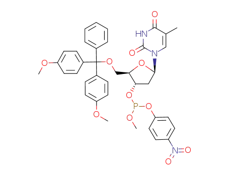 O-[5'-O-(4,4'-dimethoxytrityl)thymidin-3'-yl] O-methyl (O-4-nitrophenyl)-phosphate