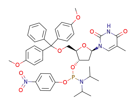 O-(5'-O-(4,4'-dimethoxytrityl)thymidin-3'-yl) O-(4-nitrophenyl) N,N-diisopropylphosphoramidite
