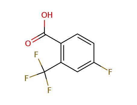 Molecular Structure of 141179-72-8 (4-FLUORO-2-(TRIFLUOROMETHYL)BENZOIC ACID)