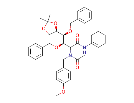 (3R,4S)-2-[Acetyl-(4-methoxy-benzyl)-amino]-3,4-bis-benzyloxy-N-cyclohex-1-enyl-4-((R)-2,2-dimethyl-[1,3]dioxolan-4-yl)-butyramide