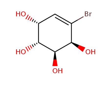 Molecular Structure of 154013-20-4 (5-Cyclohexene-1,2,3,4-tetrol, 5-bromo-, (1R,2R,3S,4S)-)