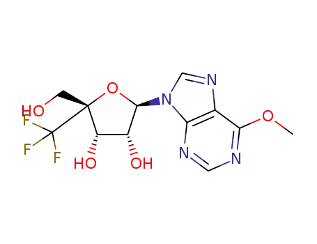 9-(4-C-trifluoromethyl-β-D-ribo-furanosyl)-6-methoxypurine