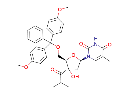 1-(5-O-(4,4'-dimethoxytrityl)-3-C-(1,1-dimethylpropanoyl)-2-deoxy-β-D-threo-pentofuranosyl)thymine