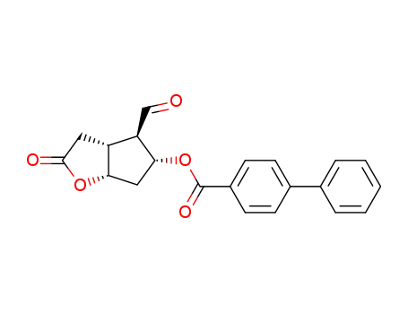 Molecular Structure of 38754-71-1 ([1,1'-Biphenyl]-4-carboxylic acid (3aR,4R,5R,6aS)-4-formylhexahydro-2-oxo-2H-cyclopenta[b]furan-5-yl ester)