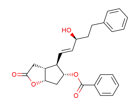 Molecular Structure of 55444-68-3 (2H-Cyclopenta[b]furan-2-one, 5-(benzoyloxy)hexahydro-4-[(1E,3S)-3-hydroxy-5-phenyl-1-pentenyl]-, (3aR,4R,5R,6aS)-)