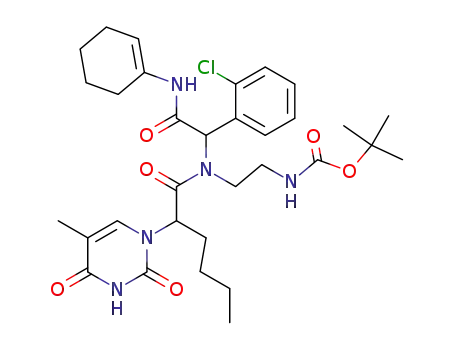 2-[(2-tert-butyloxycarbonyl-aminoethyl)-(2-thyminhexanoyl)-amino]-ortho-chlorophenyl-acetic acid-(cyclohexen-1-yl)-amide