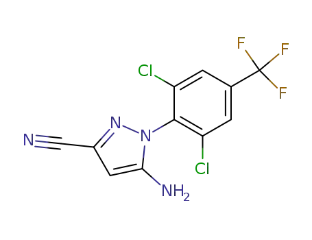Molecular Structure of 120068-79-3 (5-Amino-3-cyano-1-(2,6-dichloro-4-trifluoromethylphenyl)pyrazole)