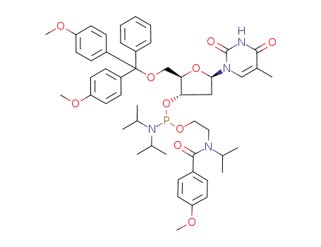 5'-O-(4,4'-dimethoxytrityl)-3'-O-(N,N-diisopropylamino)-[2-[N-isopropyl-N-(4-methoxybenzoyl)amino]ethoxy]phosphinyl-2'-deoxythymidine