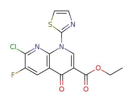 ethyl 7-chloro-6-fluoro-4-oxo-1-(1,3-thiazol-2-yl)-1,4-dihydro-1,8-naphthyridine-3-carboxylate