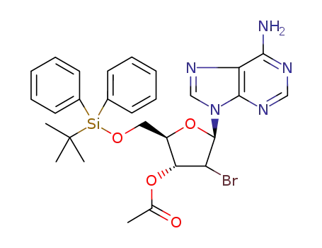 Acetic acid (2R,3R,5R)-5-(6-amino-purin-9-yl)-4-bromo-2-(tert-butyl-diphenyl-silanyloxymethyl)-tetrahydro-furan-3-yl ester