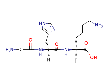 49557-75-7,Glycyl-L-Histidyl-L-Lysine,L-Lysine,N2-(N-glycyl-L-histidyl)-;Glycyl-L-histidyl-L-lysine;Growth-modulating peptide (human);Liver cell growthfactor;Liver growth factor;NSC 379527;