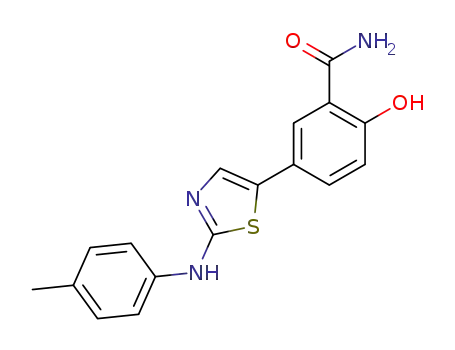 2-hydroxy-5-(2-p-tolylamino-thiazol-5-yl)-benzamide