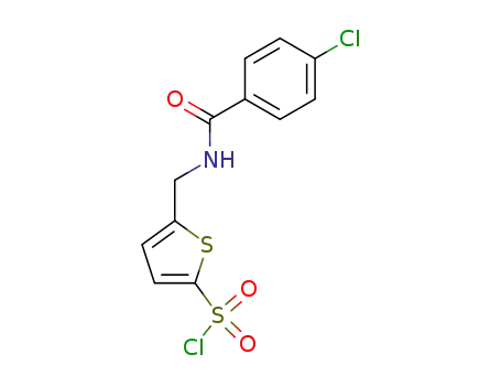 Molecular Structure of 166964-34-7 (5-(4-CHLOROBENZAMIDOMETHYL)THIOPHENE-2-SULPHONYL CHLORIDE)