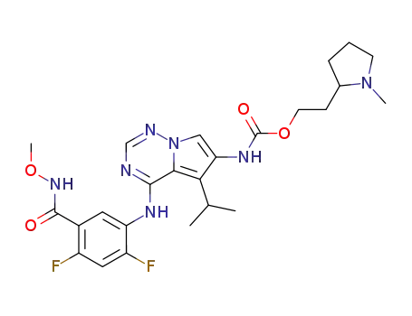 [4-(2,4-difluoro-5-methoxycarbamoyl-phenylamino)-5-isopropyl-pyrrolo[2,1-f][1,2,4]triazin-6-yl]-carbamic acid 2-(1-methyl-pyrrolidin-2-yl)-ethyl ester