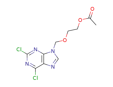 Molecular Structure of 59277-99-5 (2-[(2,6-dichloro-9H-purin-9-yl)methoxy]ethyl acetate)