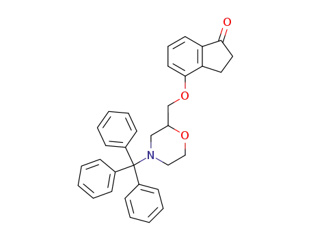 (+/-)-2-<(1-oxoindan-4-yloxy)methyl>-4-triphenylmethylmorpholine