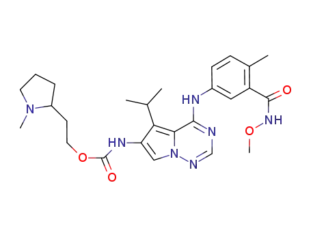 [4-[[3-[(methoxyamino)carbonyl]-4-methylphenyl]amino]-5-(1-methylethyl)pyrrolo[2,1-f][1,2,4]triazine-6-yl]carbamic acid 2-(1-methyl-2-pyrrolidinyl)ethyl ester