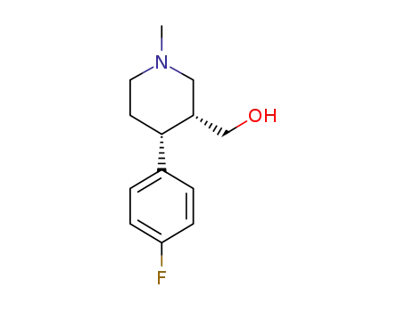 Molecular Structure of 100332-12-5 (3-Piperidinemethanol, 4-(4-fluorophenyl)-1-methyl-, (3R,4R)-)