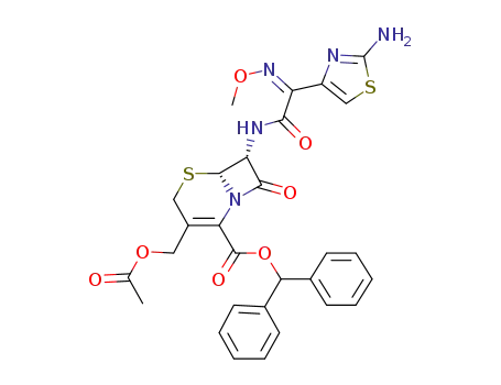 benzhydryl (6R,7R,Z)-3-(acetoxymethyl)-7-(2-(2-aminothiazol-4-yl)-2-(methoxyimino)acetamido)-8-oxo-5-thia-1-aza-bicyclo[4.2.0]oct-2-ene-2-carboxylate