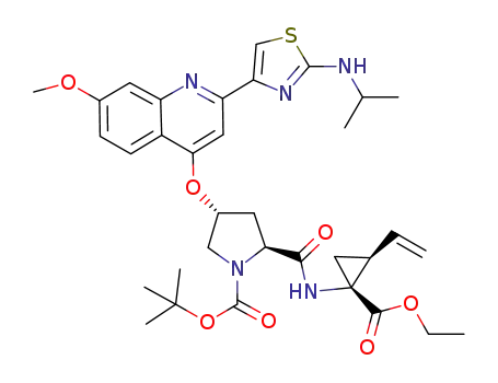 2-(1-ethoxycarbonyl-2-vinyl-cyclopropylcarbamoyl)-4-[2-(2-isopropylamino-thiazol-4-yl)-7-methoxy-quinolin-4-yloxy]-pyrrolidine-1-carboxylic acid tert-butyl ester