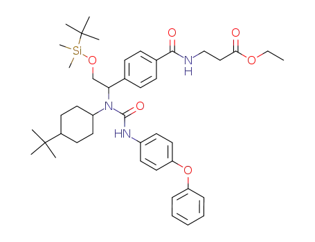 3-{4-[1-[1-(4-tert-butyl-cyclohexyl)-3-(4-phenoxy-phenyl)-ureido]-2-(tert-butyl-dimethyl-silanyloxy)-ethyl]-benzoylamino}-propionic acid ethyl ester