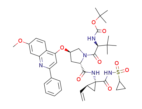 tert-butyl ((S)-1-((2S,4R)-2-(((1R,2S)-1-((cyclopropylsulfonyl)carbamoyl)-2-vinylcyclopropyl)carbamoyl)-4-((7-methoxy-2-phenylquinolin-4-yl)oxy)pyrrolidin-1-yl)-3,3-dimethyl-1-oxobutan-2-yl)carbamate