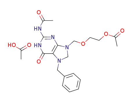 9-(2-acetoxyethoxy)methyl-7-benzyl-N2-acetylguaninium acetate