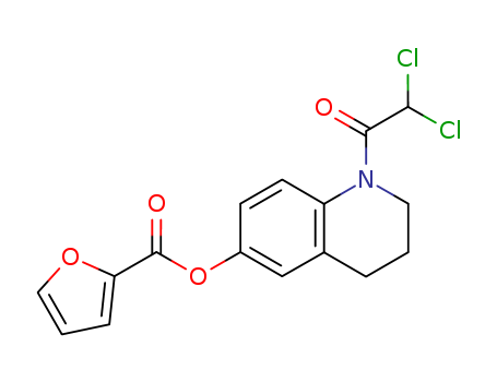 62265-68-3,Quinfamide,2-Furancarboxylicacid, 1-(dichloroacetyl)-1,2,3,4-tetrahydro-6-quinolinyl ester (9CI);Amenide;Amenox;Quinfamide;Win 40014;