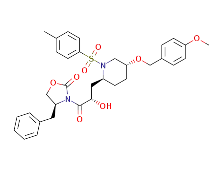 (S)-4-benzyl-3-{(S)-2-hydroxy-3-[(2S,5R)-5-(4-methoxy-benzyloxy)-1-(toluene-4-sulfonyl)-piperidin-2-yl]-propionyl}-oxazolidin-2-one