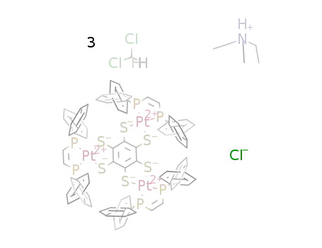 [(cis-bis(diphenylphosphino)ethylene)platinum(II)]3(C6S6) * triethylammonium chloride * 3 methylene chloride