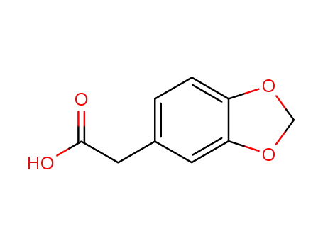 Molecular Structure of 2861-28-1 (3,4-(Methylenedioxy)phenylacetic acid)