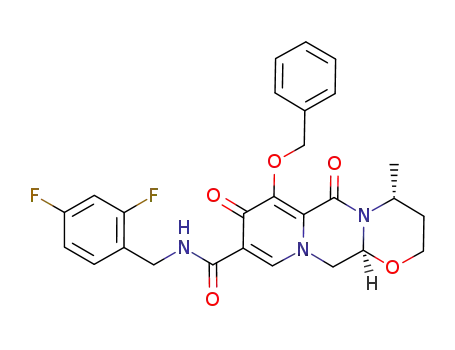 Molecular Structure of 1206102-11-5 ((4R,12aS)-N-(2,4-difluorobenzyl)-7-benzylhydroxy-4-Methyl-6,8-dioxo-3,4,6,8,12,12a-hexahydro-2H-pyrido[1',2':4,5]pyrazino[2,1-b][1,3]oxazine-9-carboxaMide)