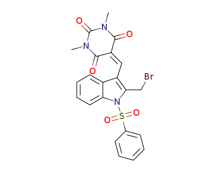 1-phenylsulfonyl-1,3-dimethyl-5-((2-bromomethyl-1H-indol-3-yl)methylene)pyrimidine-2,4,6(1H,3H,5H)-trione